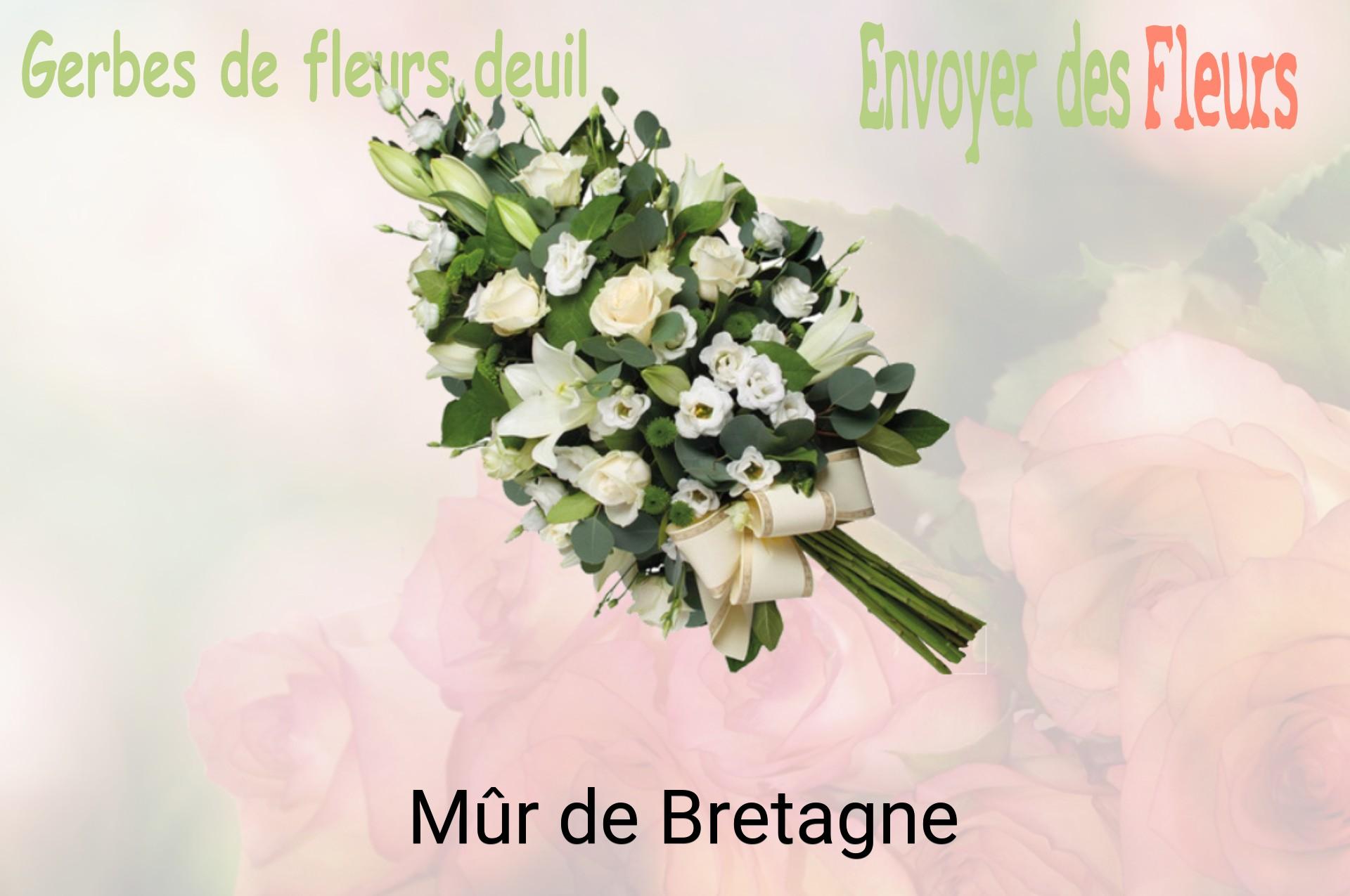 Gerbe de fleurs de deuil livrée à Mûr-de-Bretagne